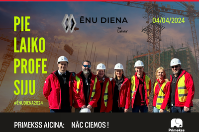 No 1. līdz 18. martam piesakies #ĒnuDiena2024, ielūkojies Primekss | PrīmX® Industrial Concrete Flooring & Structural komandas ikdienā un "pielaiko" savu sapņu profesiju!